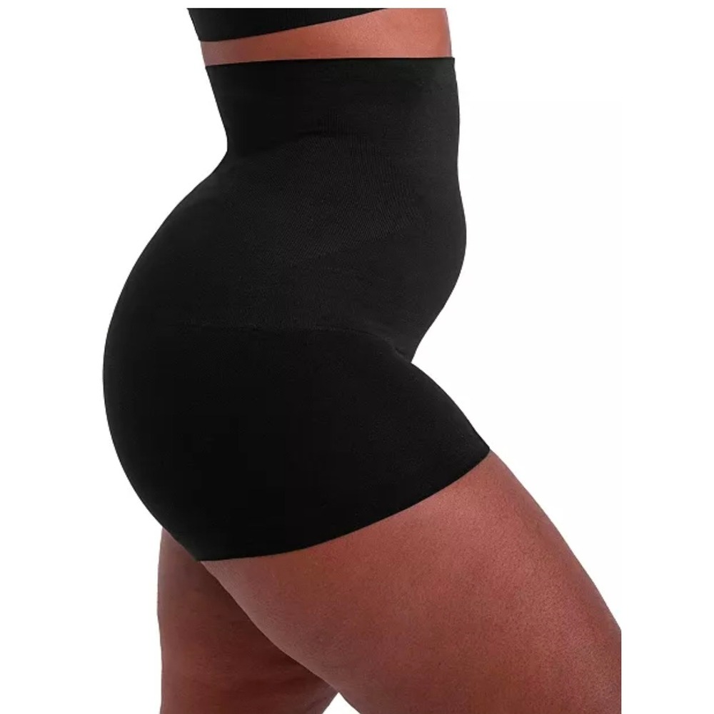 Shapermint Essentials High Waisted Shaper Boyshort Black XL 18437 New